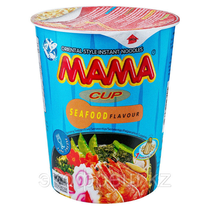 Тайская лапша быстрого приготовления МАМА, со вкусом морепродуктов, стакан, 70 гр.