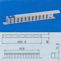 Горизонтальный организатор Toten SA.2001.0000, 19, 1U, с пластиковыми кольцами, grey