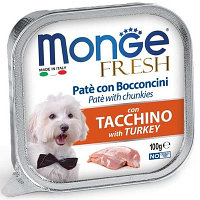 MONGE FRESH DOG для взрослых собак паштет с индейкой, 100 гр