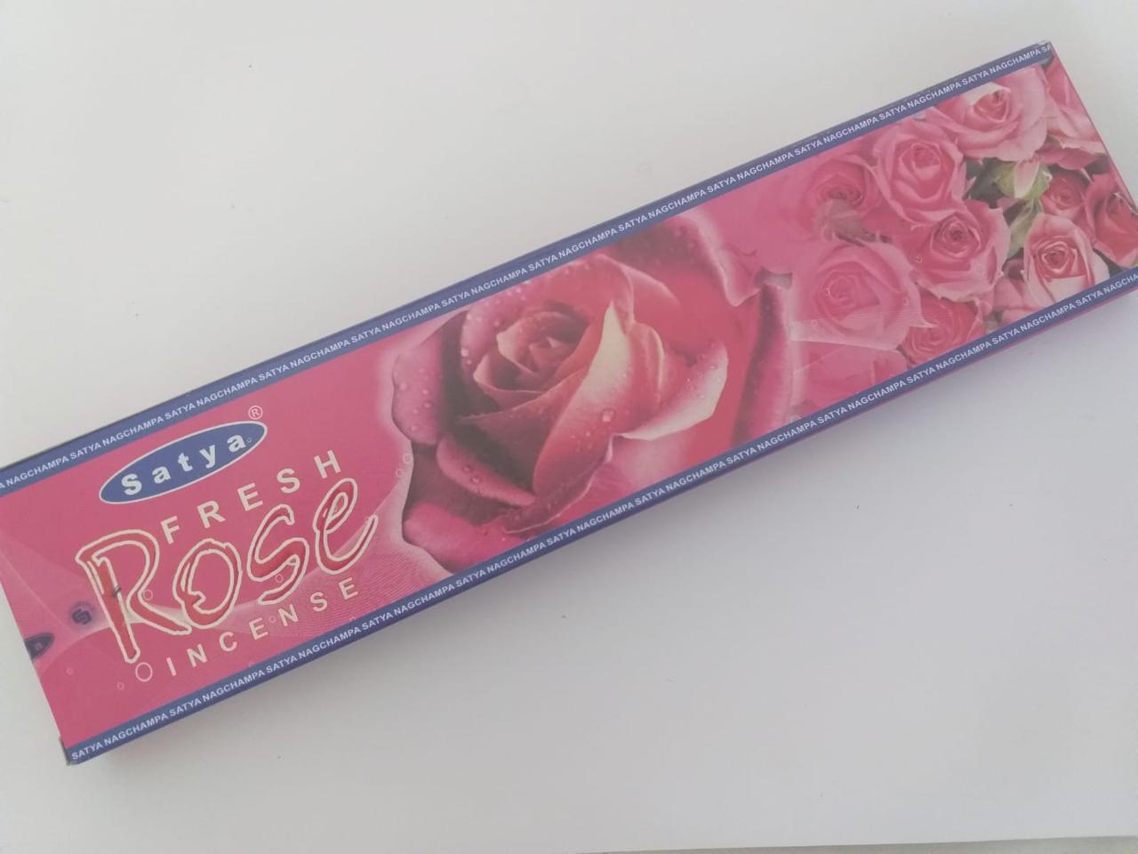 Натуральные благовония Fresh Rose . 15 гр, Satya