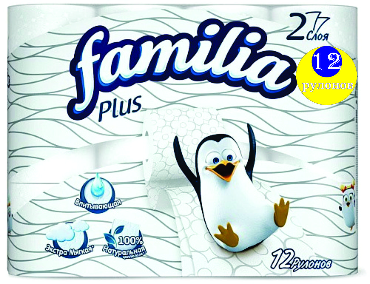 Туалетная бумага Familia Plus White 2 сл 12 рул