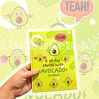 Блокнот в клеточку с Авокадо Avocado Notebook 15 на 20.5 cм зеленый