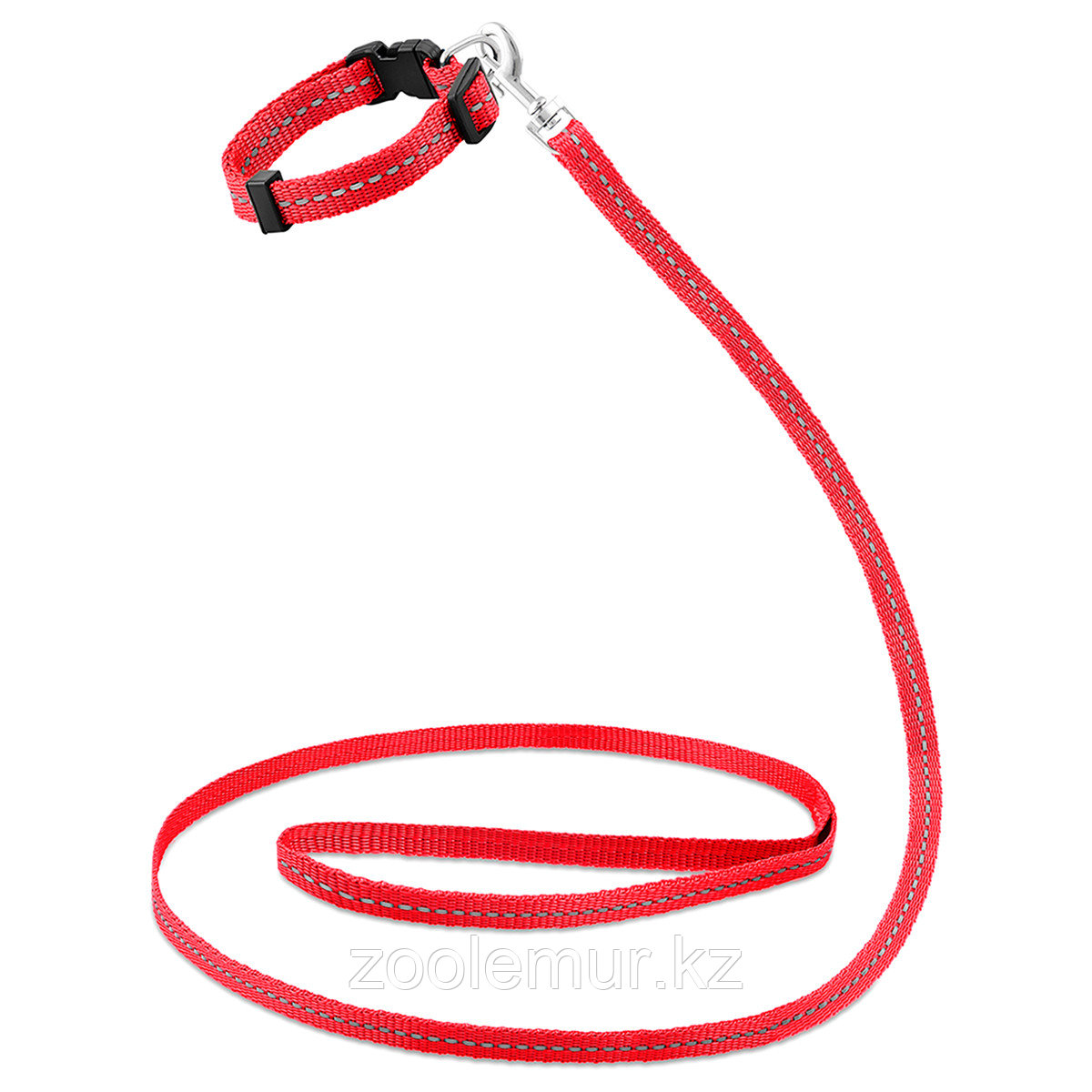 Комплект светоотражающий «Рефлекс» повод 10мм*1,2м ошейник 10мм XS