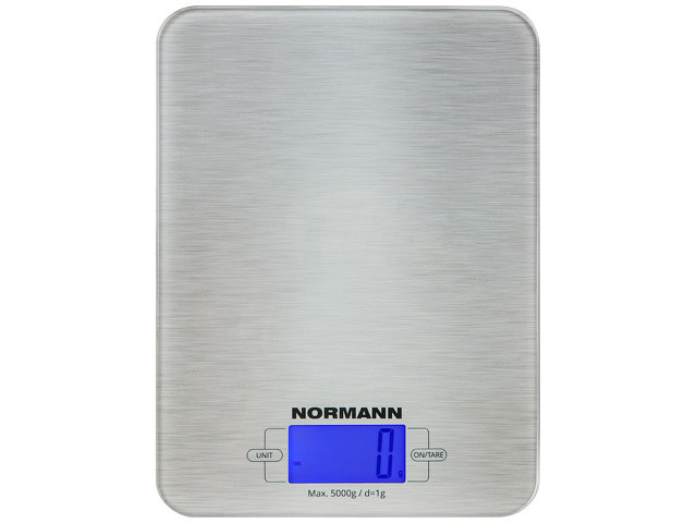 Весы кухонные ASK-266 NORMANN (5 кг; стекло 3 мм; дисплей 45х23 мм с подсветкой) (NORMANN) - фото 1 - id-p96288410