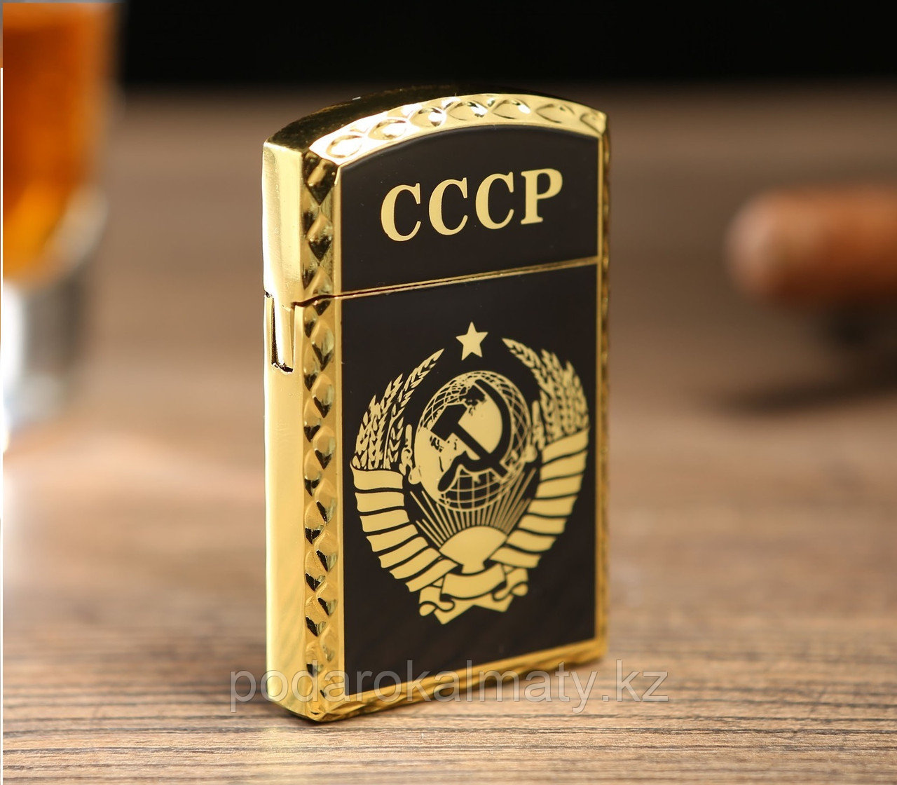 Зажигалка газовая "СССР", микс, 1х3.5х6 см, чёрная - фото 1 - id-p96296012