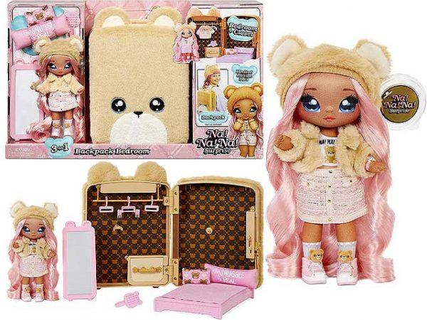 Игровой набор с куклой Na Na Na Surprise 3 в 1 Рюкзачок-Спальня Сары Снаглз