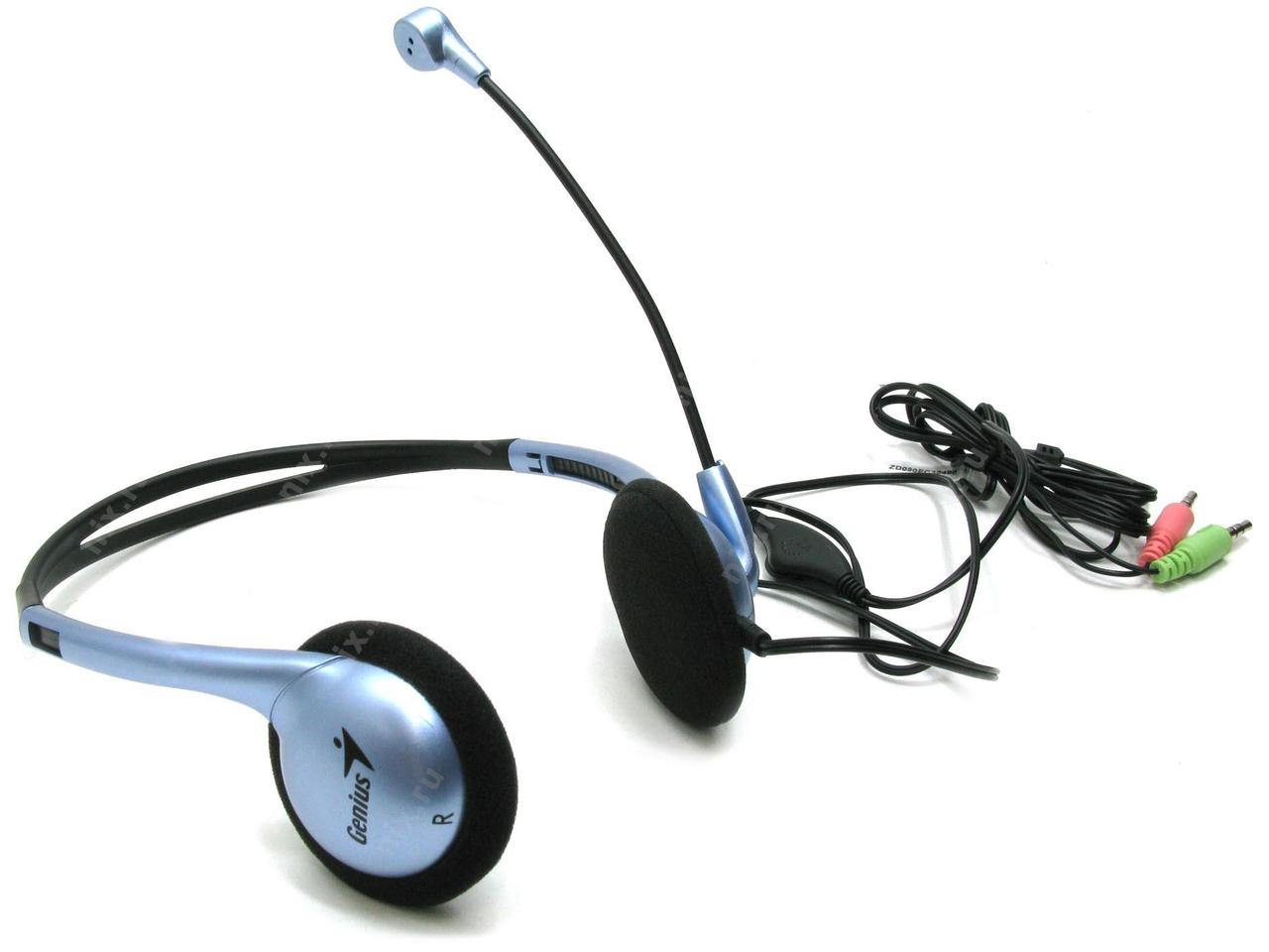 Genius HS-02B Гарнитура, Дуговые, Подключение 3,5 MiniJack, Длина кабеля 1,8 м, Чёрный, фото 1