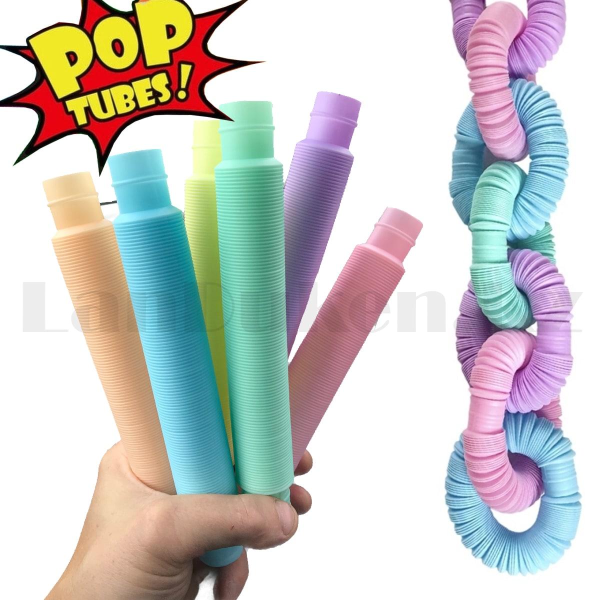 Игрушка антистресс трубка Pop Tubes цвета пастельные в ассортименте, фото 1
