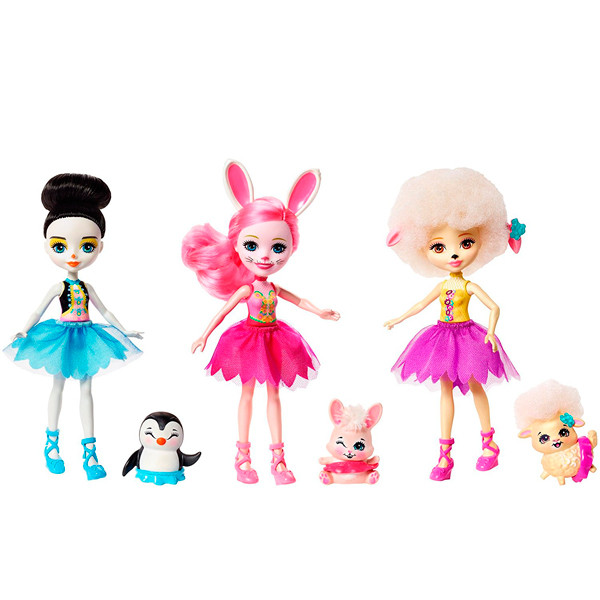 Mattel Enchantimals FRH55 Набор из трех кукол "Волшебные балерины"
