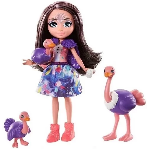 Энчантималс Кукла Офелия Страус и три питомца Ofelia Ostrich Enchantimals