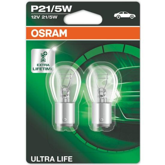 Лампа накаливания OSRAM P21/5W (BAY15d) Ultra Life, 2шт, 12V - фото 1 - id-p96308456