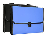 Папка-портфель, А4, 13 делений, синий, чёрный, плотность 0,75 мм, ПП материал, DELI, фото 3