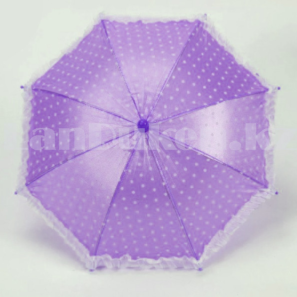 Зонтик для декора в горошек маленький 43 см фиолетовый - фото 8 - id-p96308742