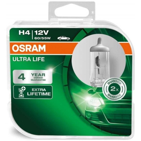 Лампа галогенная OSRAM H4 Ultra Life 12V 60/55W, 2шт. - фото 1 - id-p96308790