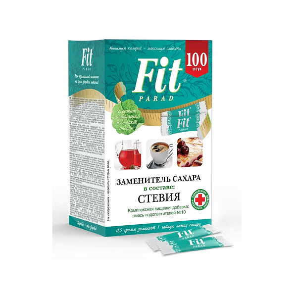 Сахарозаменитель FitParad №10, стики, 0.5 г, 100 шт.