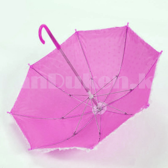 Зонтик для декора в горошек маленький 43 см розовый - фото 4 - id-p96308826