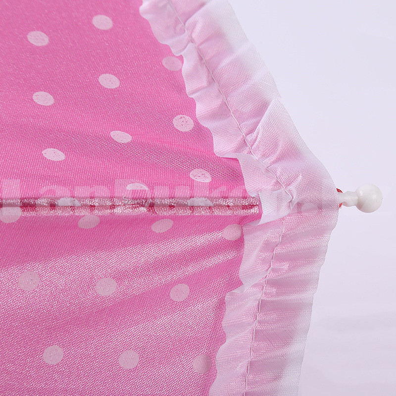 Зонтик для декора в горошек маленький 43 см розовый - фото 7 - id-p96308826