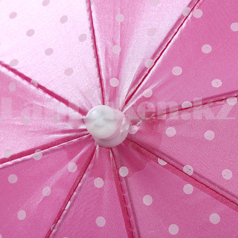 Зонтик для декора в горошек маленький 43 см розовый - фото 8 - id-p96308826