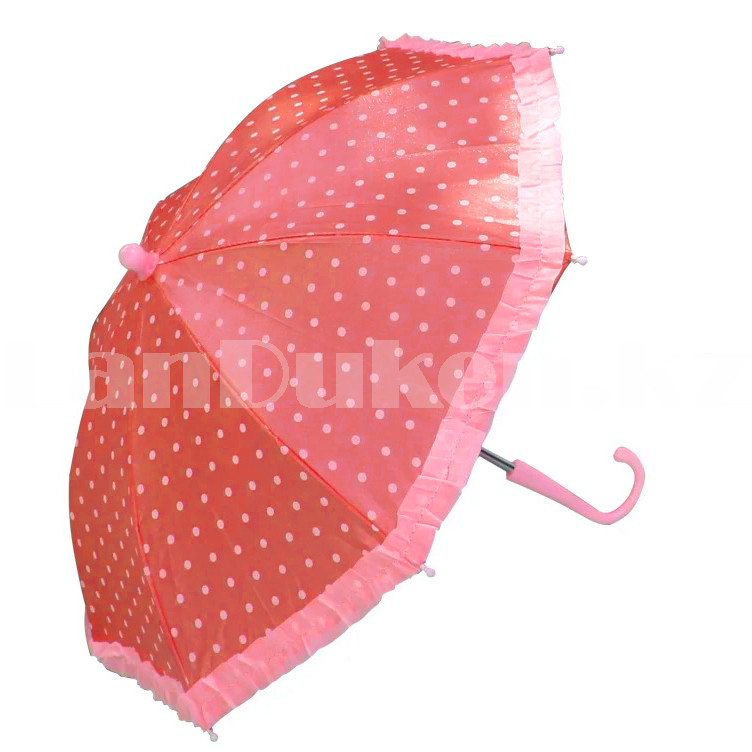 Зонтик для декора в горошек маленький 43 см красный - фото 3 - id-p96308866