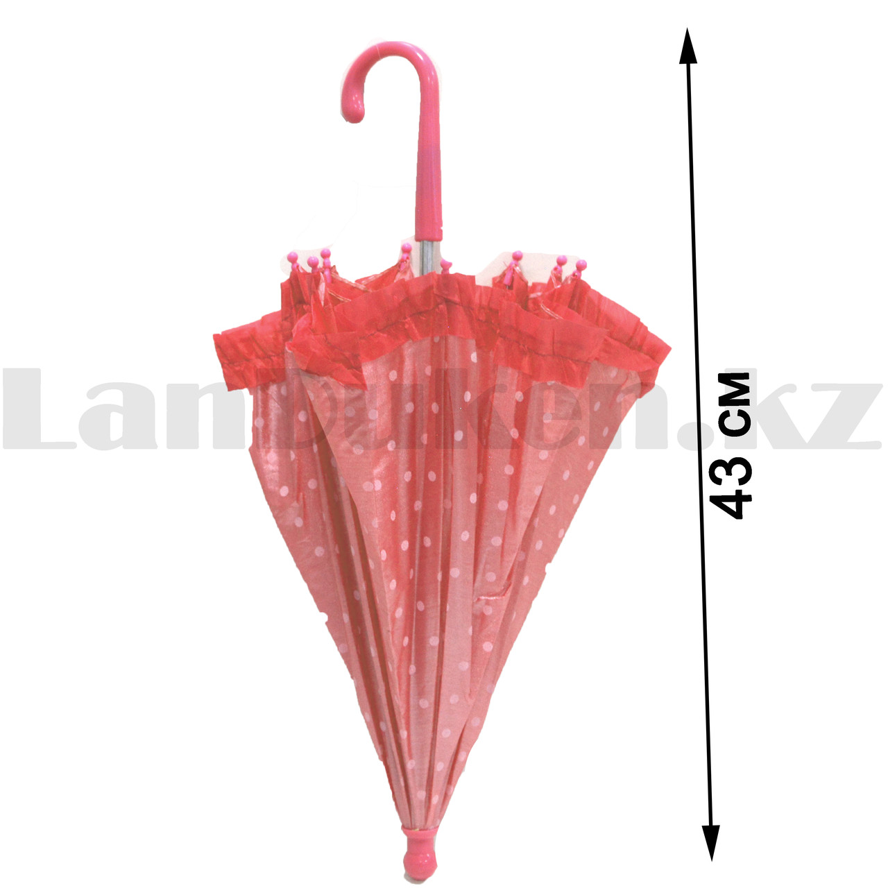Зонтик для декора в горошек маленький 43 см красный - фото 10 - id-p96308866