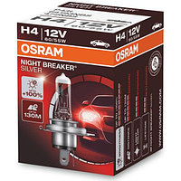 Лампа галогенная OSRAM H4 60/55W P43t+100% Night Breaker Silver 12V