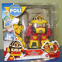 Robocar Poli 83314 Робокар Поли Рой трансформер 10 см костюм супер пожарного, фото 2