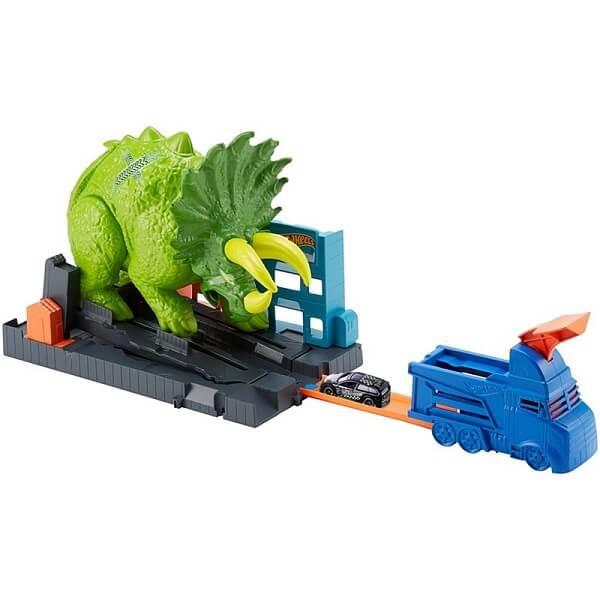 Mattel Hot Wheels Хот Вилс Сити Игровой набор "Разгневанный трицератопс"