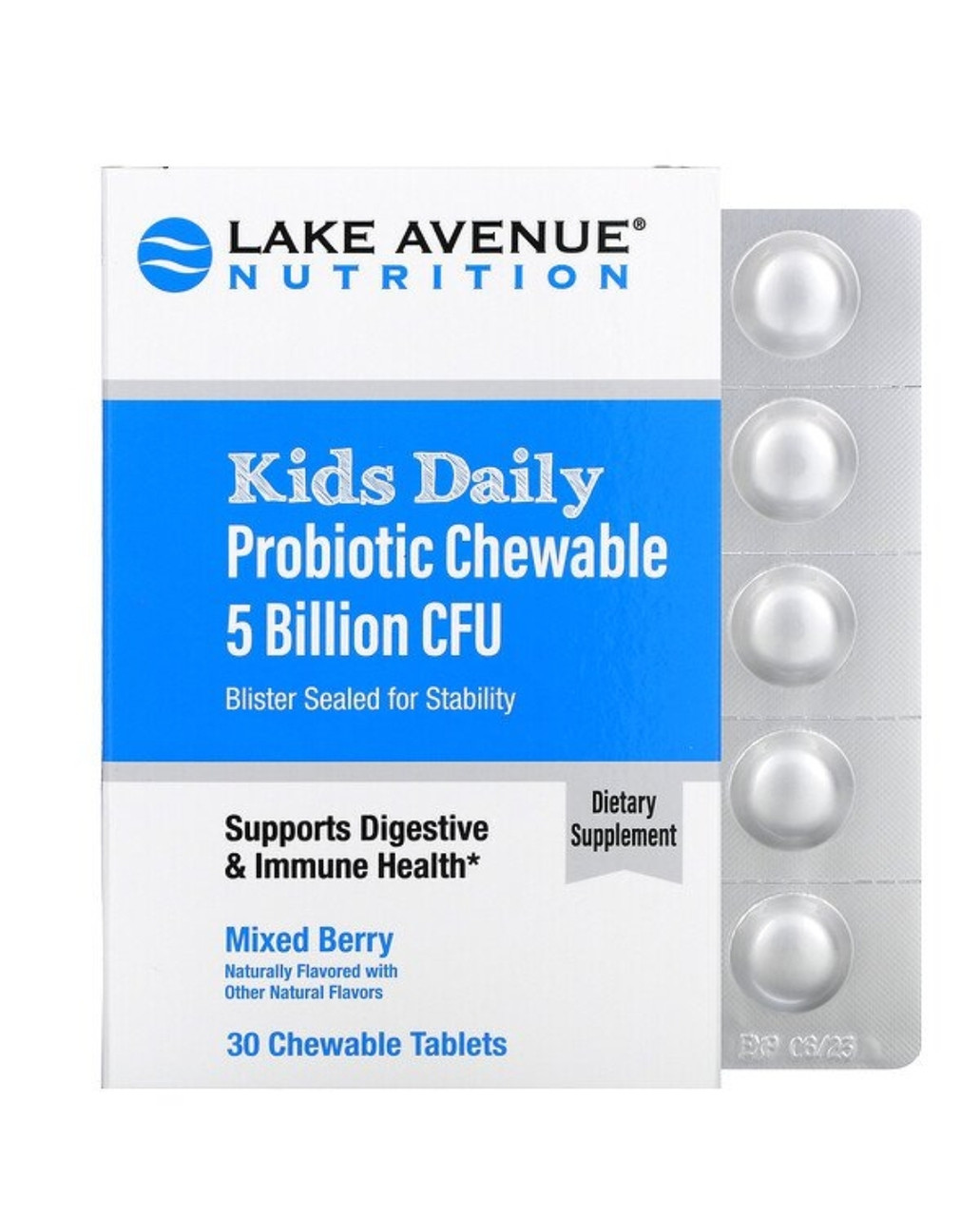 LAKE AVENUE NUTRITION Пробиотик для детей, для ежедневного применения, ягодный вкус, 5 млрд КОЕ, 30 жев.таб. - фото 1 - id-p96313208