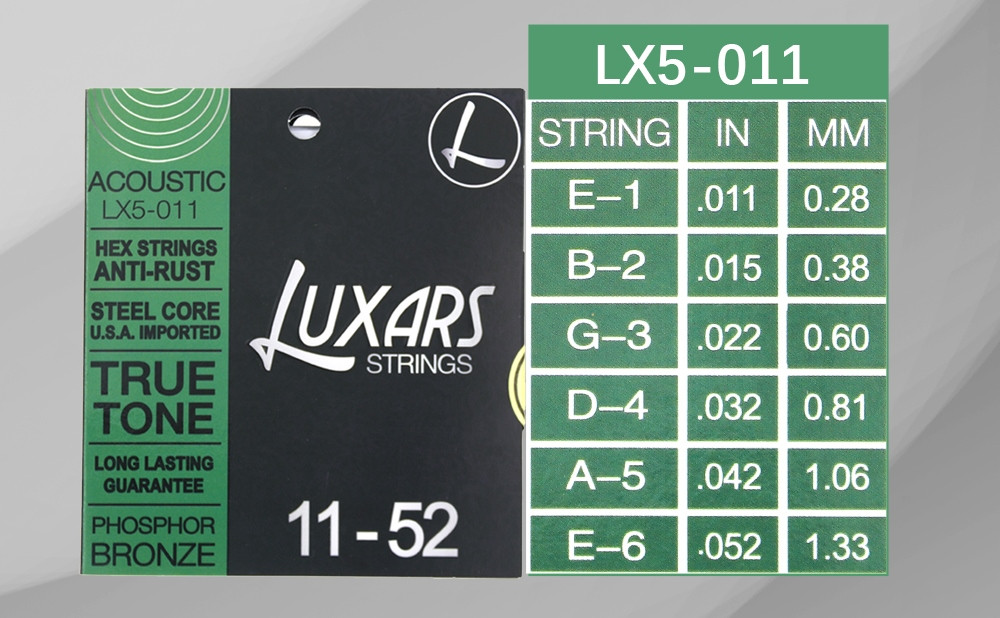 Струны для акустической гитары Luxars LX5-011 Phosphor bronze