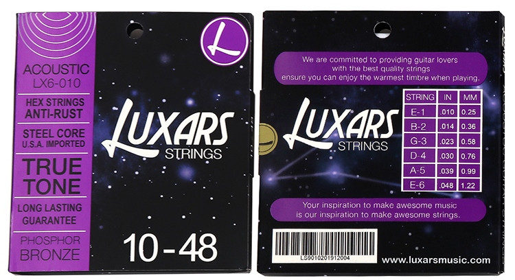 Струны для акустической гитары Luxars LX6-010 Phosphor bronze