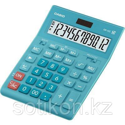 Калькулятор настольный CASIO GR-12C-LB-W-EP бирюза, фото 2