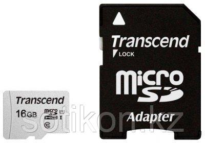 Карта памяти MicroSD 16GB Class 10 U1 Transcend TS16GUSD300S-A, фото 2