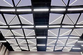 Дизайнерские подвесные потолки Triang+ разные формы потолочных панелей