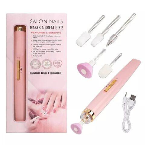 Фрезер беспроводной электрический для маникюра и педикюра SALON NAILS {USB-зарядка, 5 насадок, подсветка} - фото 3 - id-p96315067