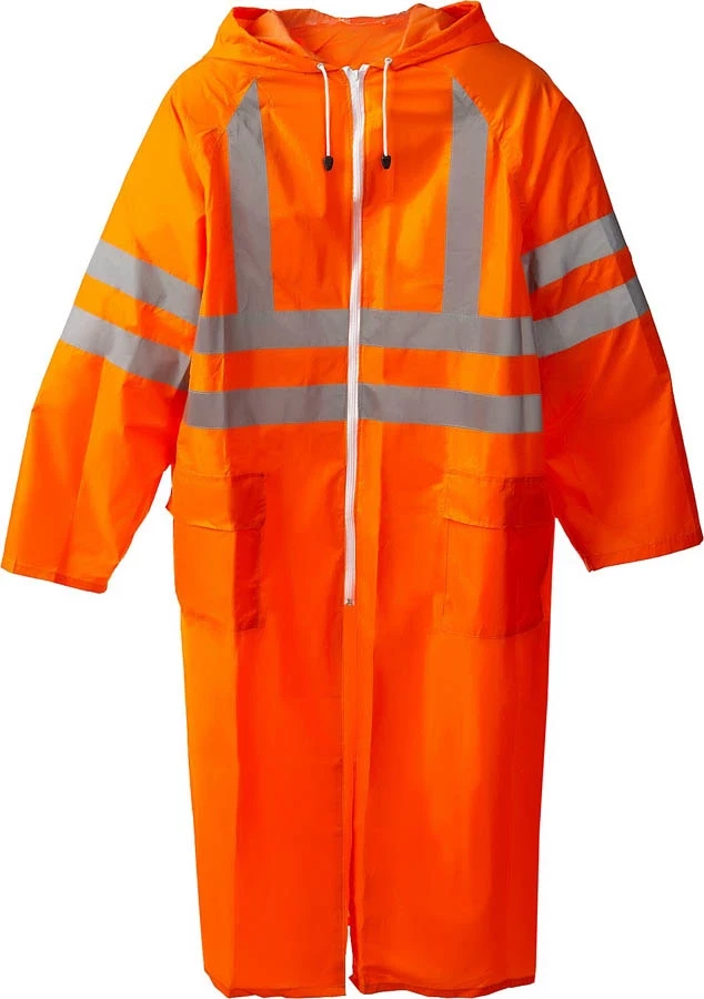 Плащ-дождевик ЗУБР, размер 52-54, оранжевый, светоотражающие полосы, серия "Профессионал" (11617-52) - фото 2 - id-p96314124
