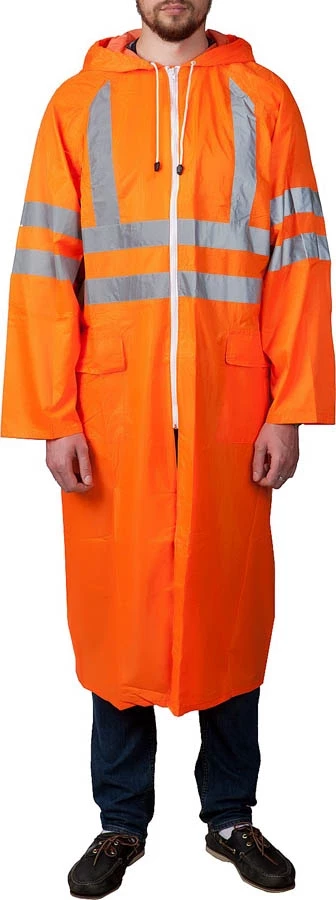 Плащ-дождевик ЗУБР, размер 52-54, оранжевый, светоотражающие полосы, серия "Профессионал" (11617-52) - фото 4 - id-p96314124