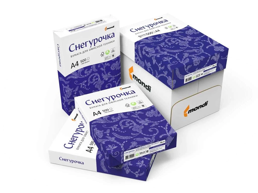 Бумага офисная Снегурочка, А4, 80г/м2, 500 л