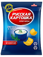 Чипсы картофельные "Русская картошка" 150г 9п со вкусом сметаны и укропа