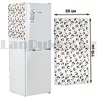 Чехол накидка на холодильник непромокаемая с вишнями