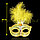 Венецианская карнавальная маска желтая с пером, фото 3