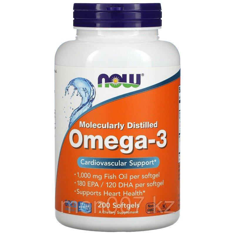 БАД Omega 3 (рыбий жир) (200 капсул) Now Foods