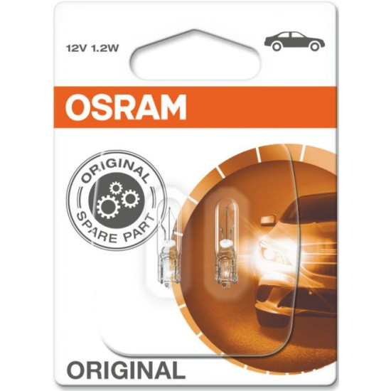 Лампа автомобильная OSRAM W1.2W (W2x4.6d) ( 2шт) 12V - фото 1 - id-p96328253