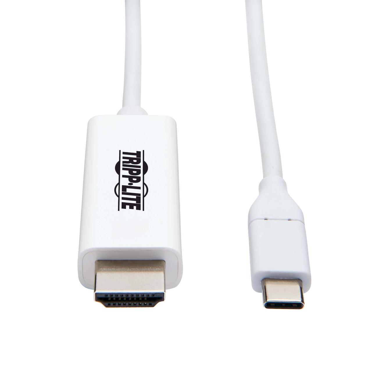 Кабель TrippLite/USB-C to HDMI Adapter Cable, 4K 60Hz, HDCP 2.2, White, 6 ft. - фото 1 - id-p94865057