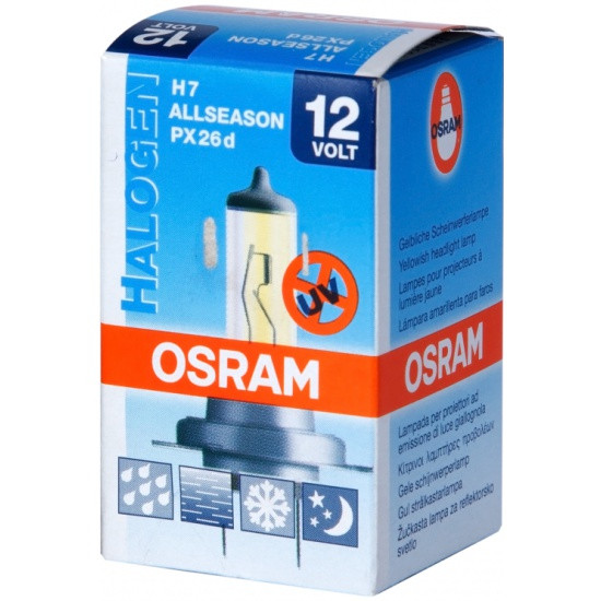 Лампа галогенная OSRAM H7 55W PX26d Allseason Longlife 3000K 12V