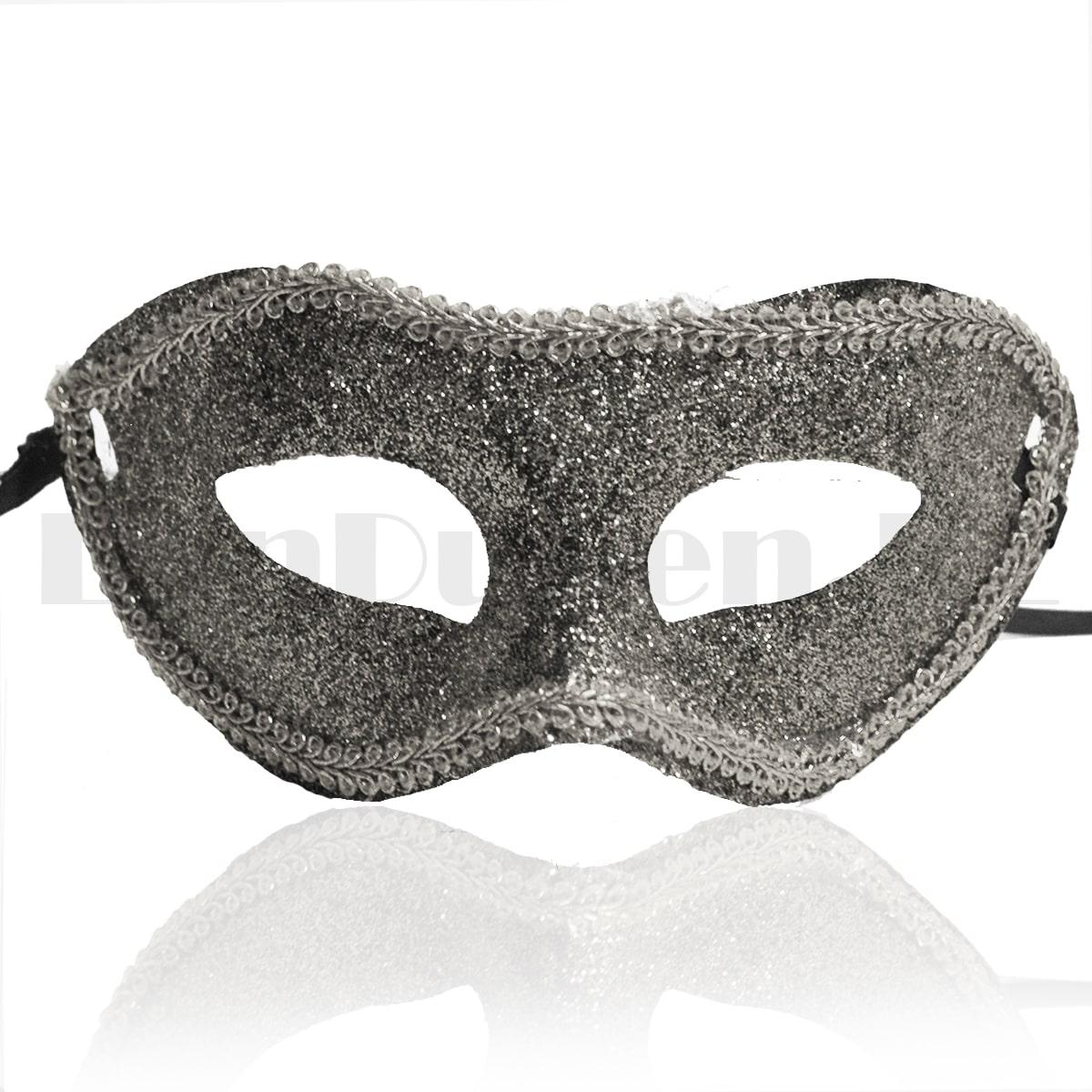 Венецианская карнавальная маска с блеском серебристая - фото 6 - id-p96329337