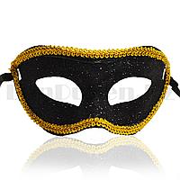 Венецианская карнавальная маска с блеском черная