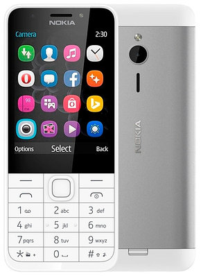 Мобильный телефон Nokia 230 DS White-Silver