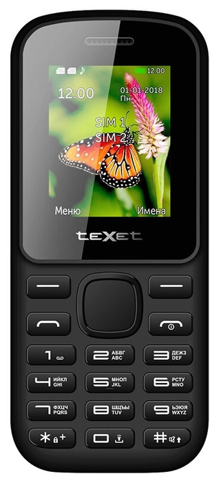 Мобильный телефон teXet TM-130 черный