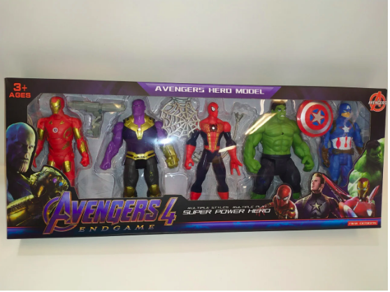 Набор супер героев Marvel с оружием, 5 героев, световые эффекты