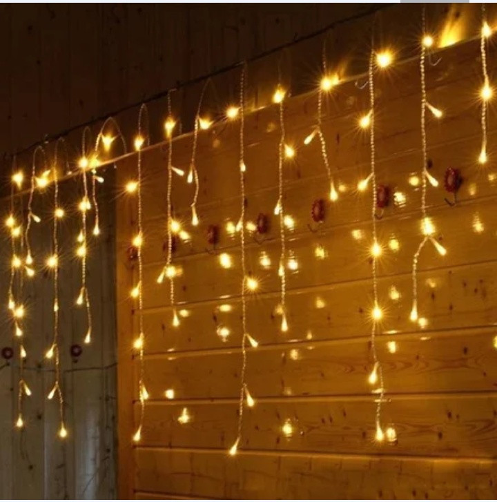 Гирлянда "Дождик", теплый свет, 3х0,7м